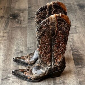 Stetson Womens Western Brown Leather Boots Size 6 B